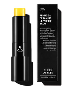 Allies of Skin lip balm front view showing compact travel-ready packaging benefits hydration