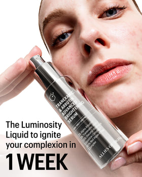 Allies of Skin texture close-up on dropper showing lightweight serum consistency for easy layering