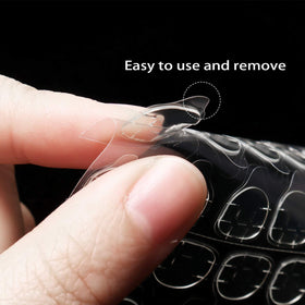 Allstarry press-on nail in use showing secure hold during daily tasks