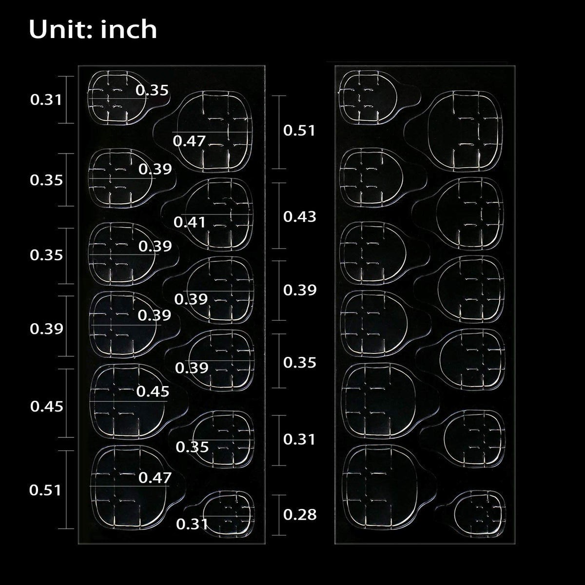 Allstarry sheet layout showing 24 tabs and 12 sizes for perfect fit