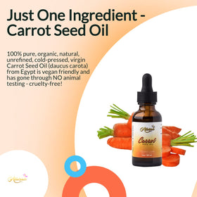 Allurials carrot seed oil rubbed into skin showing quick absorption benefit