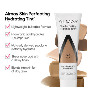 Almay drop on hand demonstrates blendable tint and natural coverage