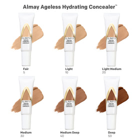 Almay concealer ingredients label highlighting hyaluronic acid benefits
