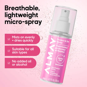 Almay bottle inside a bag showing portable refresh benefit