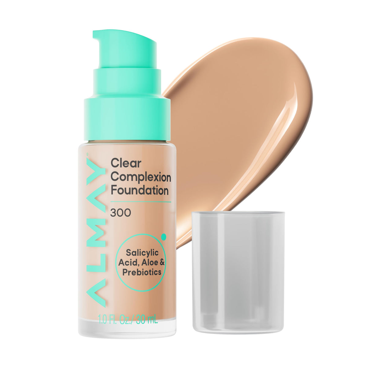 Almay front packaging showing foundation bottle and label benefits