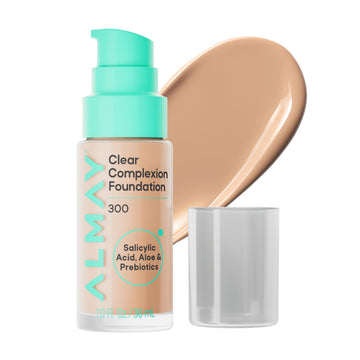 Almay front packaging showing foundation bottle and label benefits