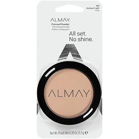 Almay compact open with mirror and puff for easy touch-ups