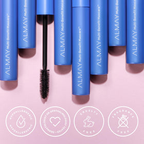 Almay eyeliner drawn along upper lash line showing crisp line for long-wear benefit