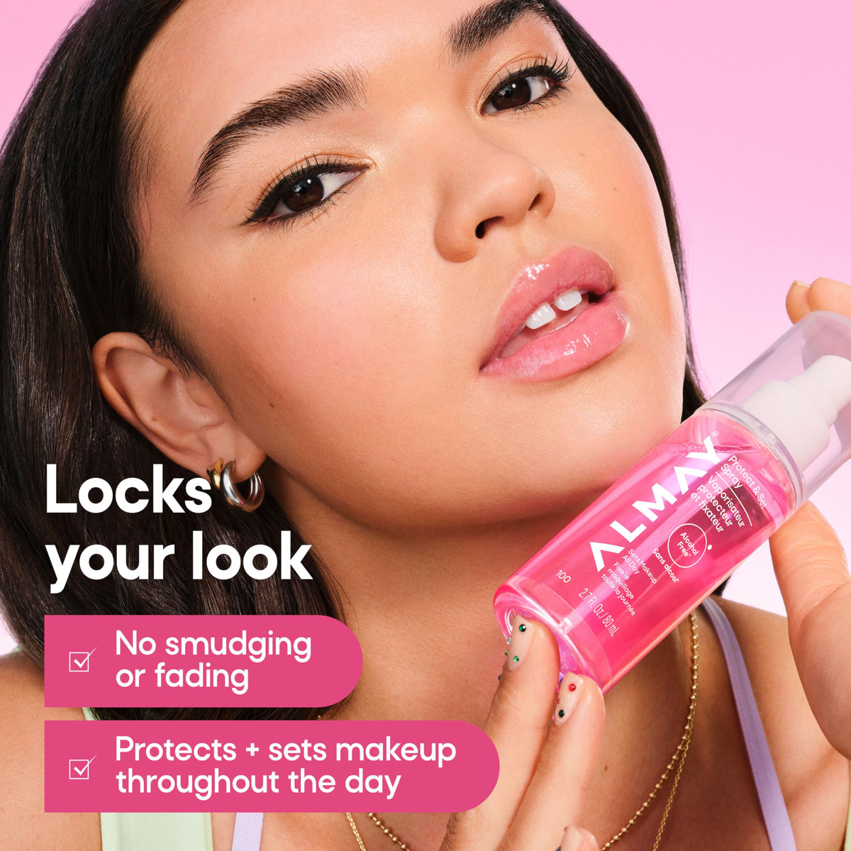 Almay fine mist close-up demonstrating even coverage benefit