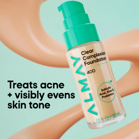 Almay foundation on vanity in daily routine lifestyle scene for confidence benefit