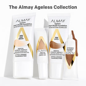 Almay foundation swatches on arm showing adaptive shades benefit