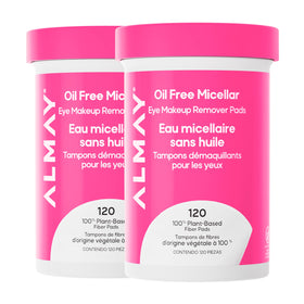 Almay jar front view showing micellar eye makeup remover pads and clean presentation benefit