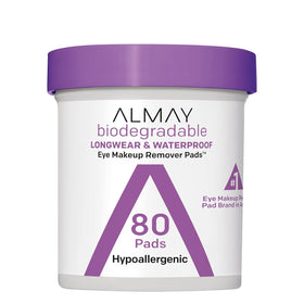 Almay front packaging tubs showing brand and convenient resealable containers