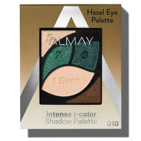 Almay compact front view showing hazel eyes palette and benefits