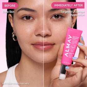 Almay product ingredients label close-up highlighting clean formulation