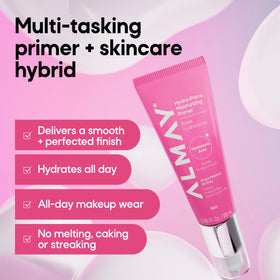 Almay primer creamy texture close-up displaying smooth blendability benefit