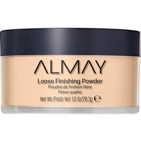 Almay loose powder front packaging showing shade and benefits