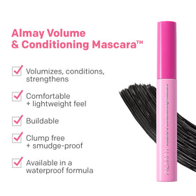 Almay before and after lashes showing fuller, fanned volume