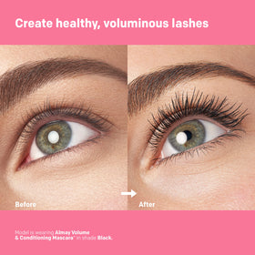 Almay model applying mascara for natural-looking hydrated lashes