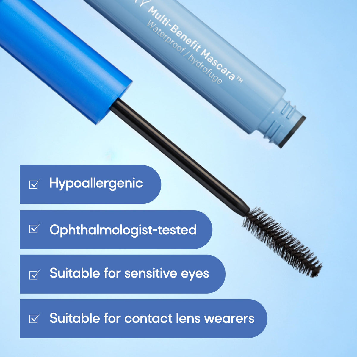 Open Almay mascara cap showing bristles that prevent clumps