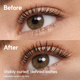Swatch of Almay mascara on paper showing rich black waterproof pigment