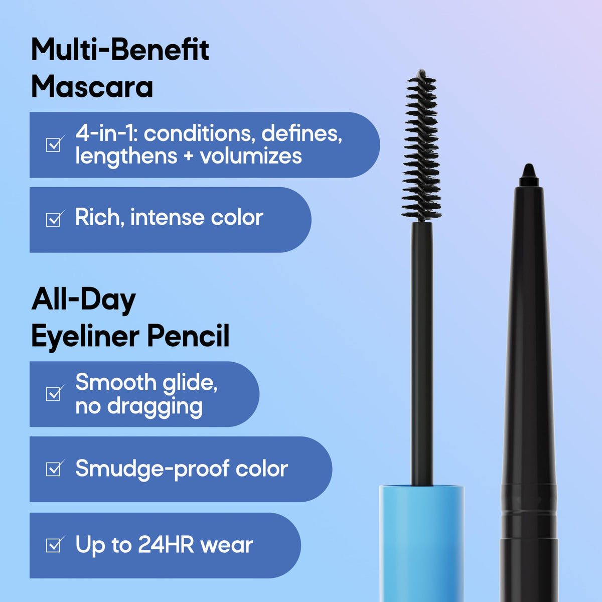 Almay mascara wand close-up showing bristles for volume and separation benefit