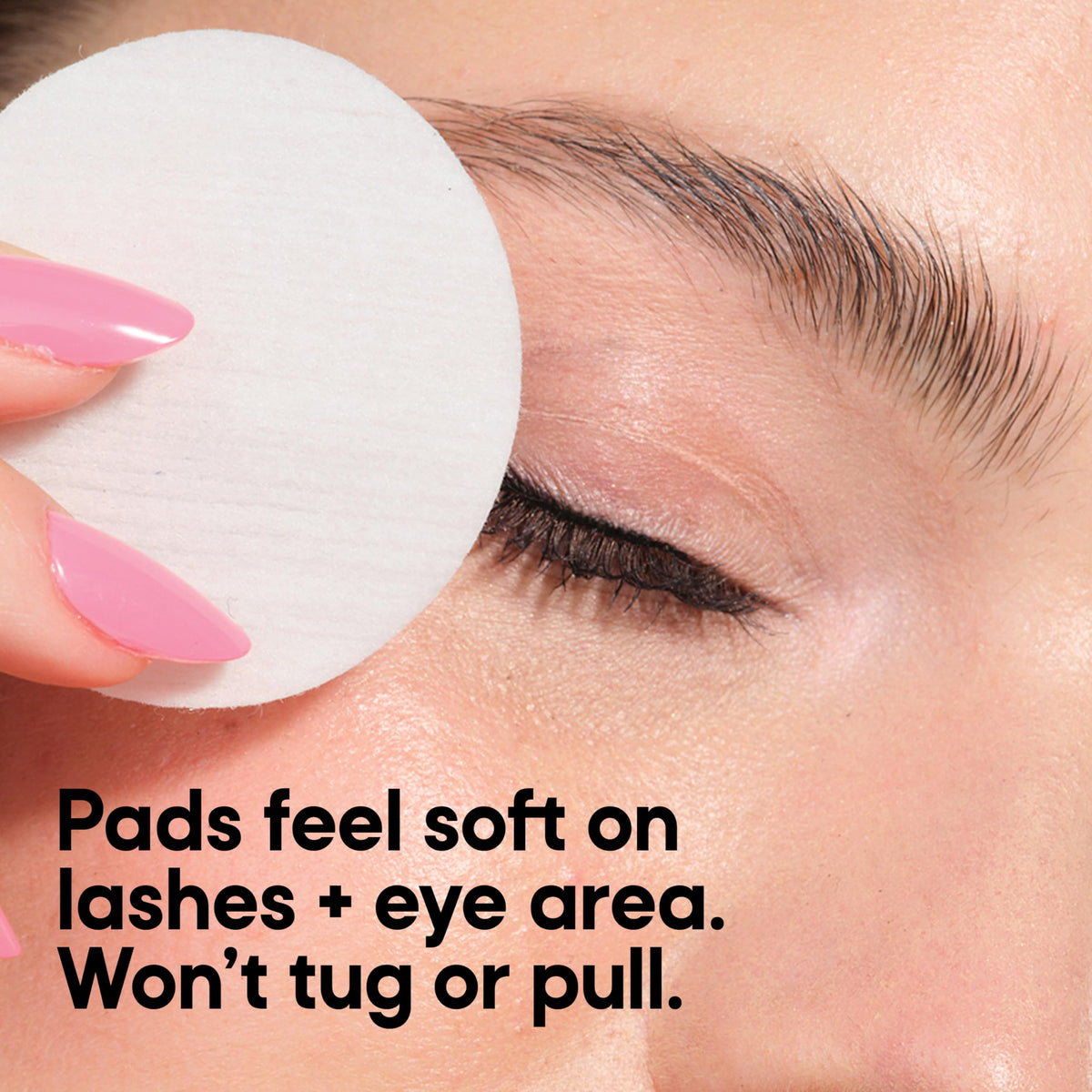 Almay pads pictured next to contact lenses showing suitability for lens wearers