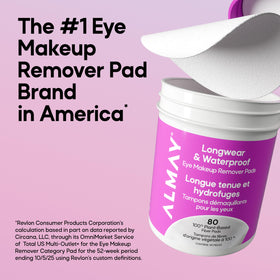 Hand using Almay pad to gently remove eye makeup with minimal tugging