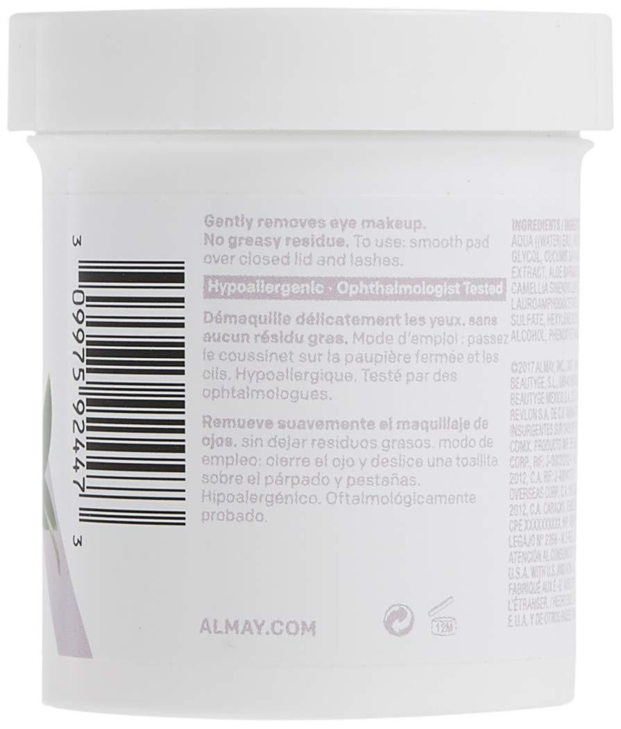 Almay open tub displaying neatly stacked micellar remover pads