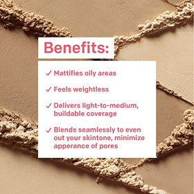 Almay powder texture close-up demonstrating ultra-fine, matte finish