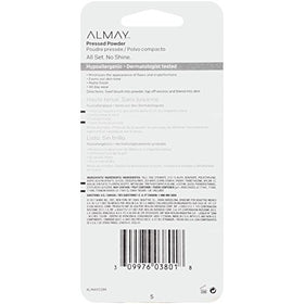 Almay pressed powder pan close-up showing ultra-fine texture benefit