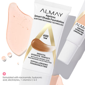 Almay product with open cap showing label and ingredient transparency benefit