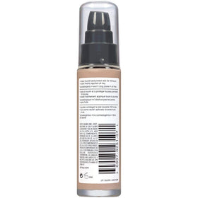 Almay bottle next to ruler displaying 1 fl oz size and travel-friendly benefit