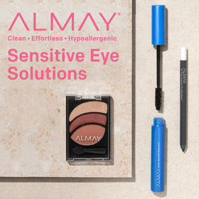 Almay duo beside coin size comparison illustrating travel-friendly compact benefit