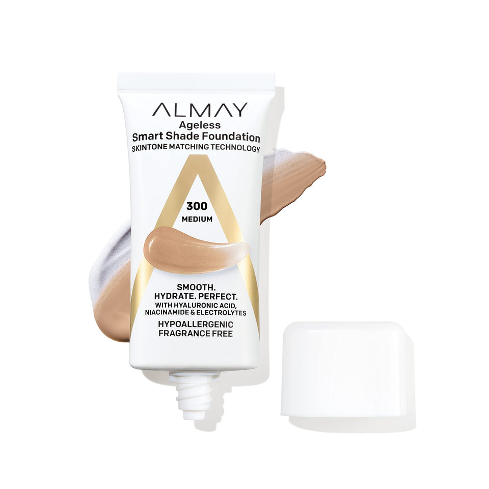 Almay front packaging showing Smart Shade foundation and product benefits