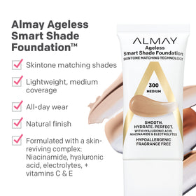 Almay texture close-up showing lightweight formula and blendable finish benefit
