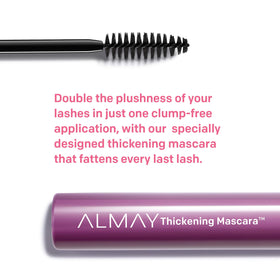 Almay brush closeup demonstrating wrap-around bristles for even lash coating