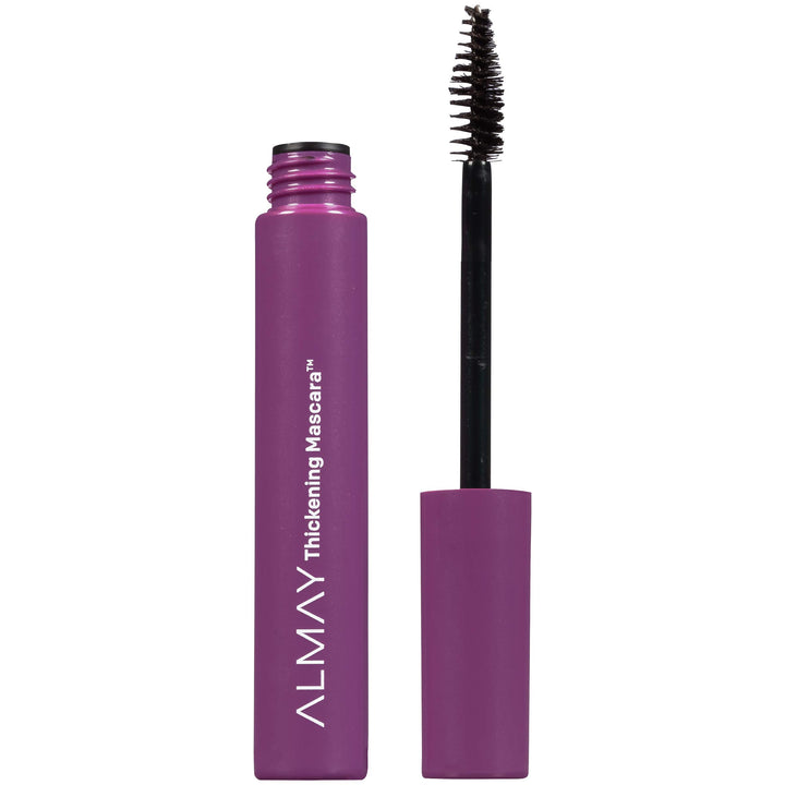 Almay thickening mascara front tube showing sleek packaging and product benefit