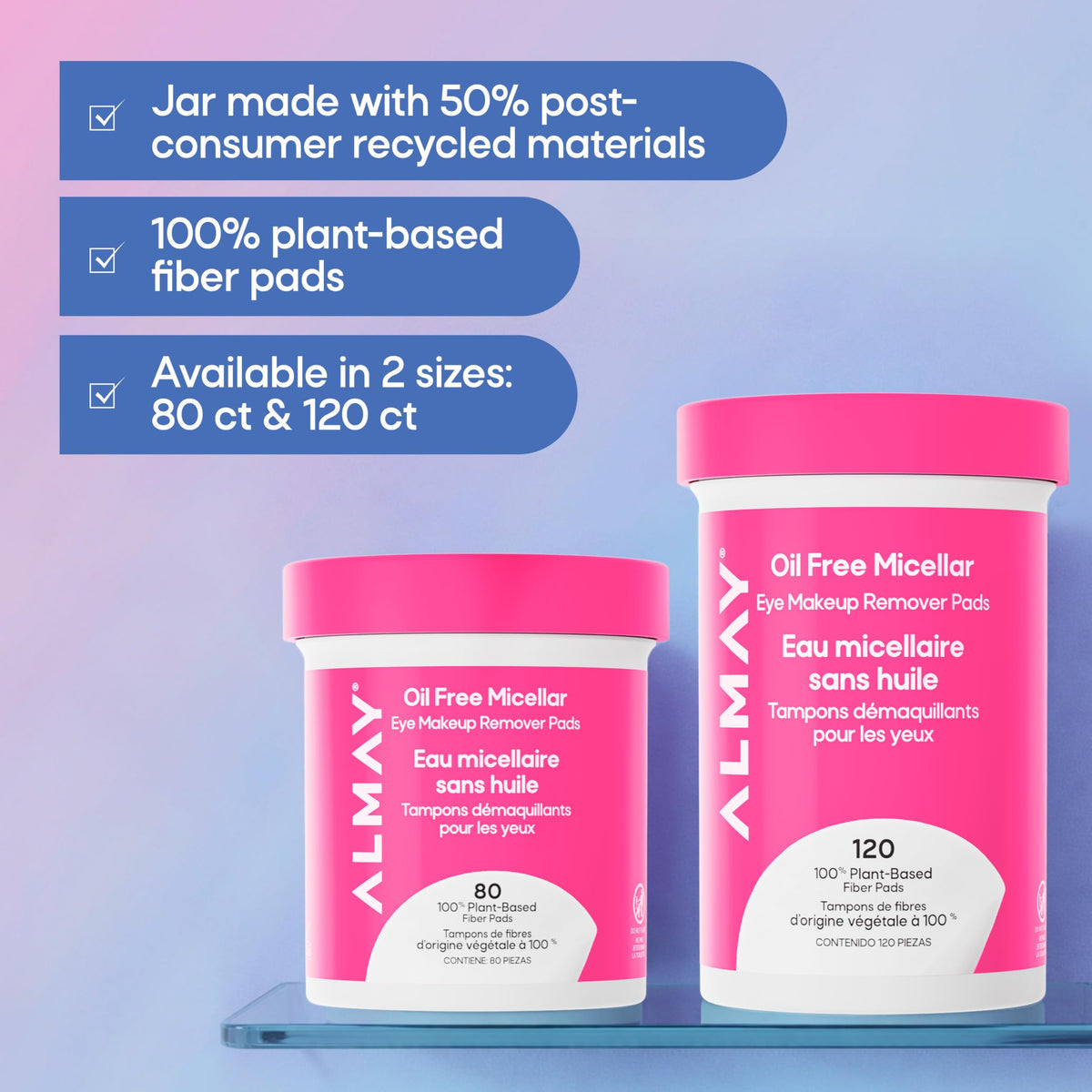 Two Almay packs side-by-side showing compact size and travel-friendly benefit