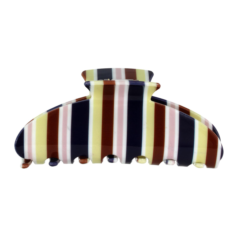 Almere front view yellow multi stripe clip shows stylish pattern and secure hold