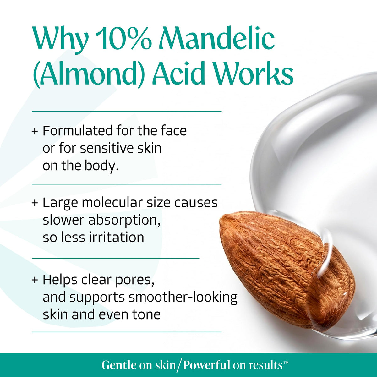 Almond Clear being applied to face to reduce acne and smooth skin benefit