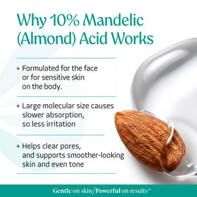 Almond Clear being applied to face to reduce acne and smooth skin benefit