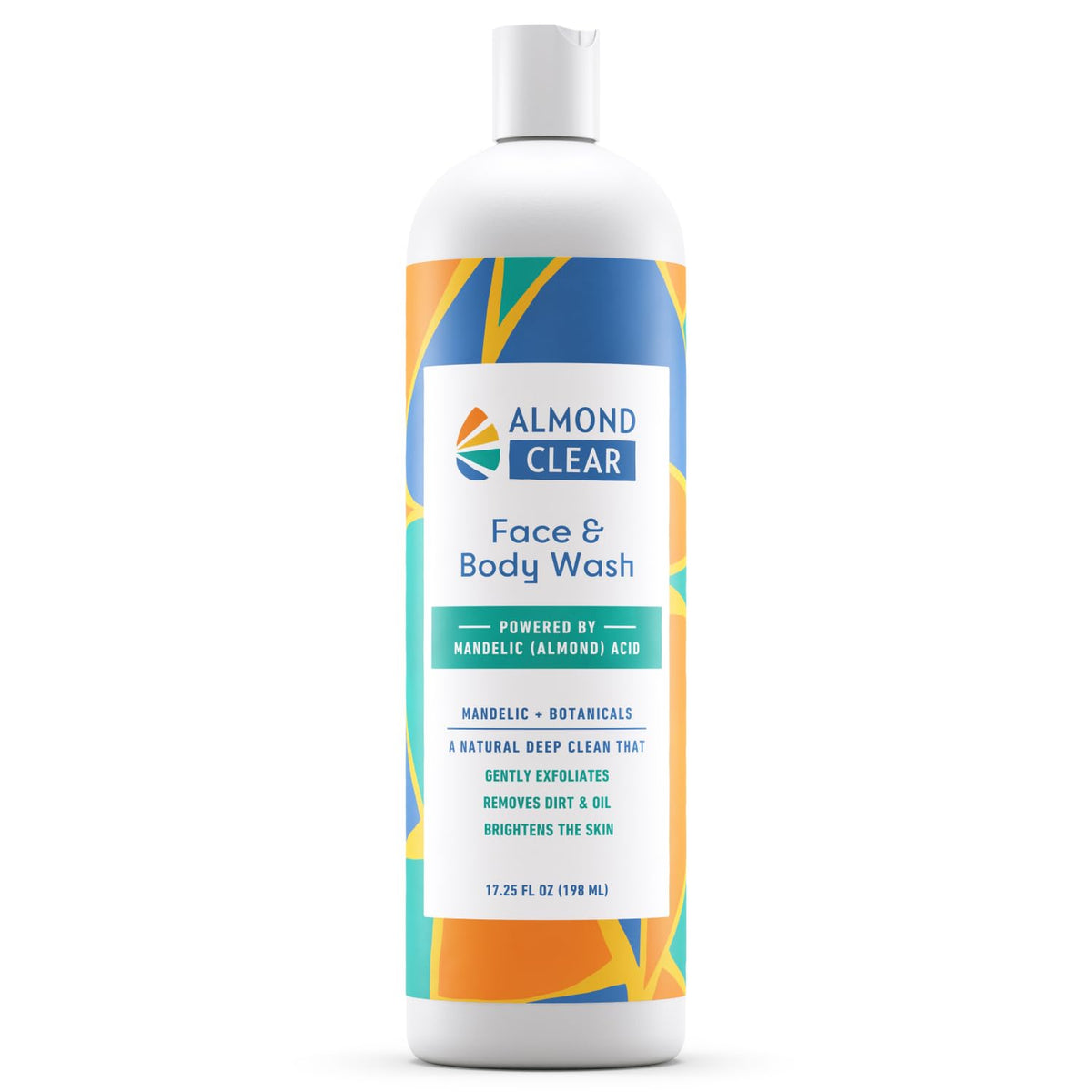 Almond Clear front bottle shot showing clear gel and full label for easy identification