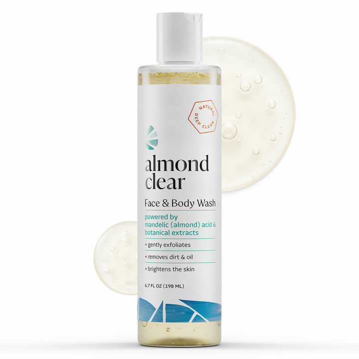 Almond Clear front bottle showing clean packaging and easy dispensing benefit