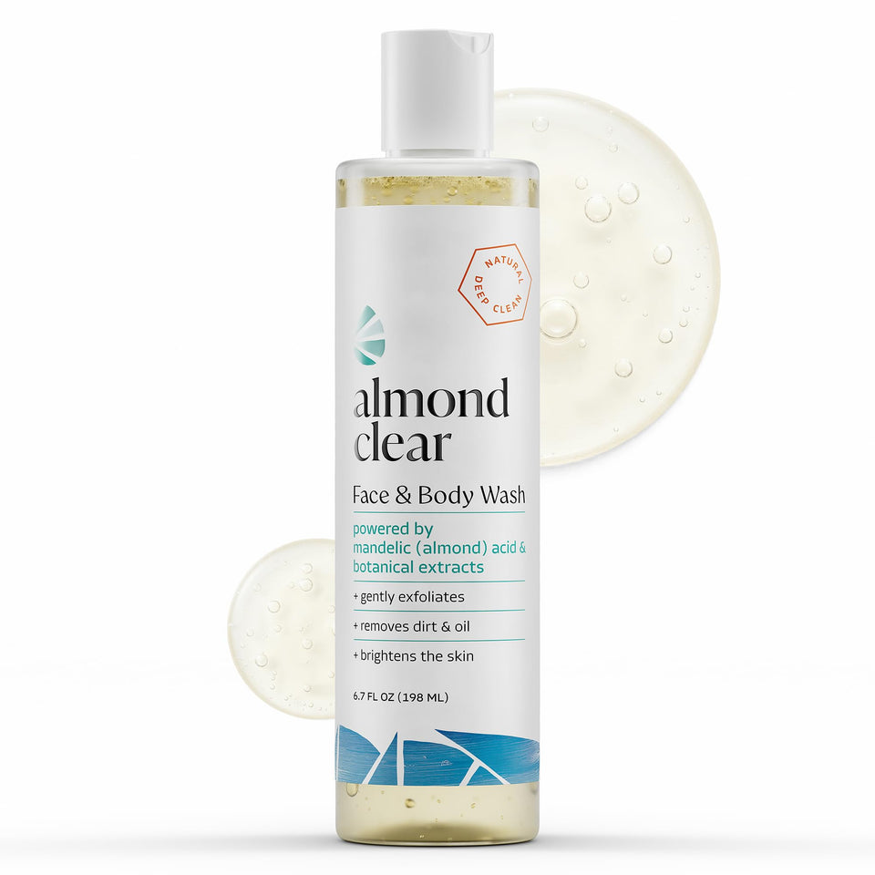 Almond Clear front bottle showing clean packaging and easy dispensing benefit