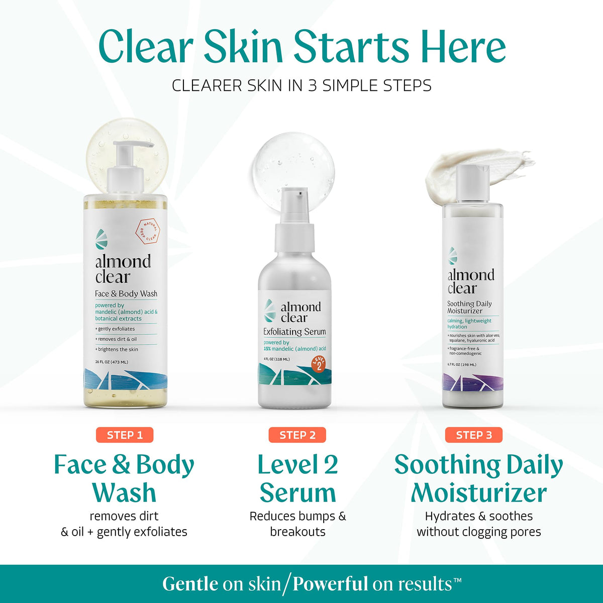 Almond Clear Level 2 on bathroom counter next to towel to show everyday routine and convenience