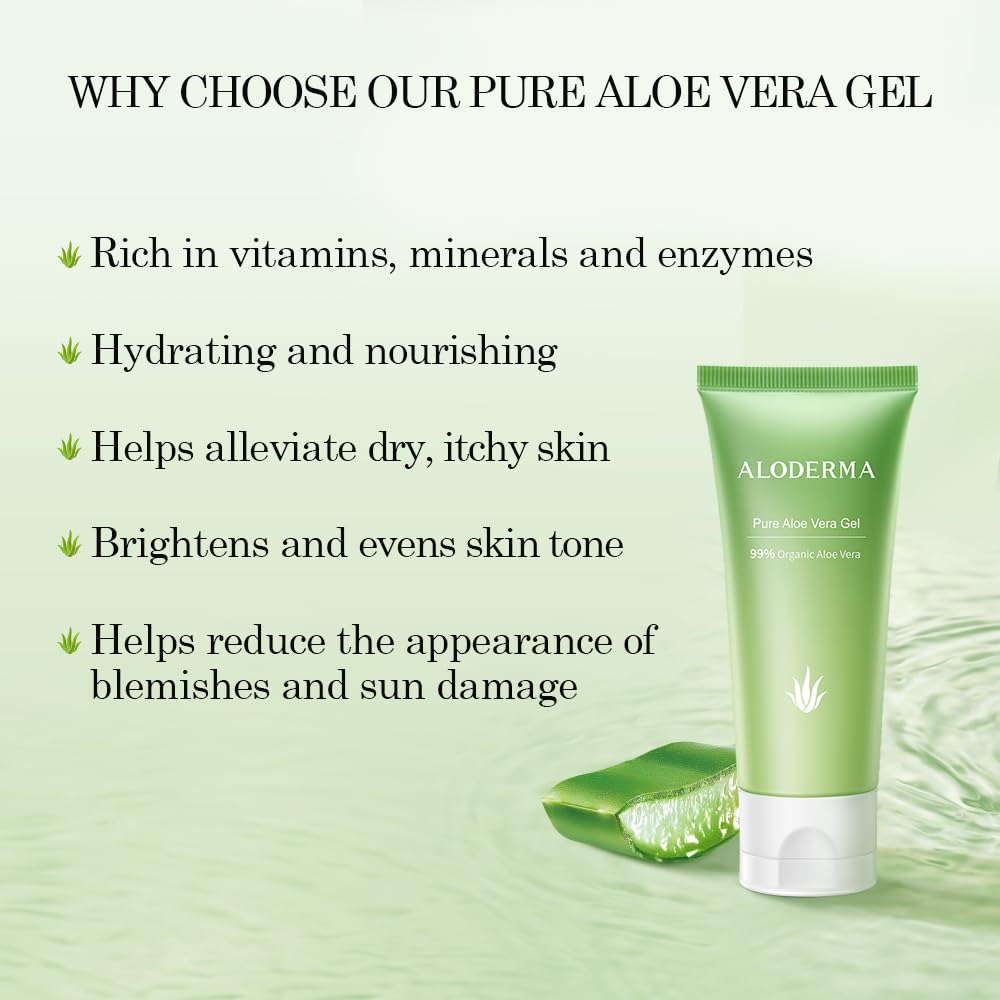 Aloderma gel close-up texture showing clear, cooling hydration benefit