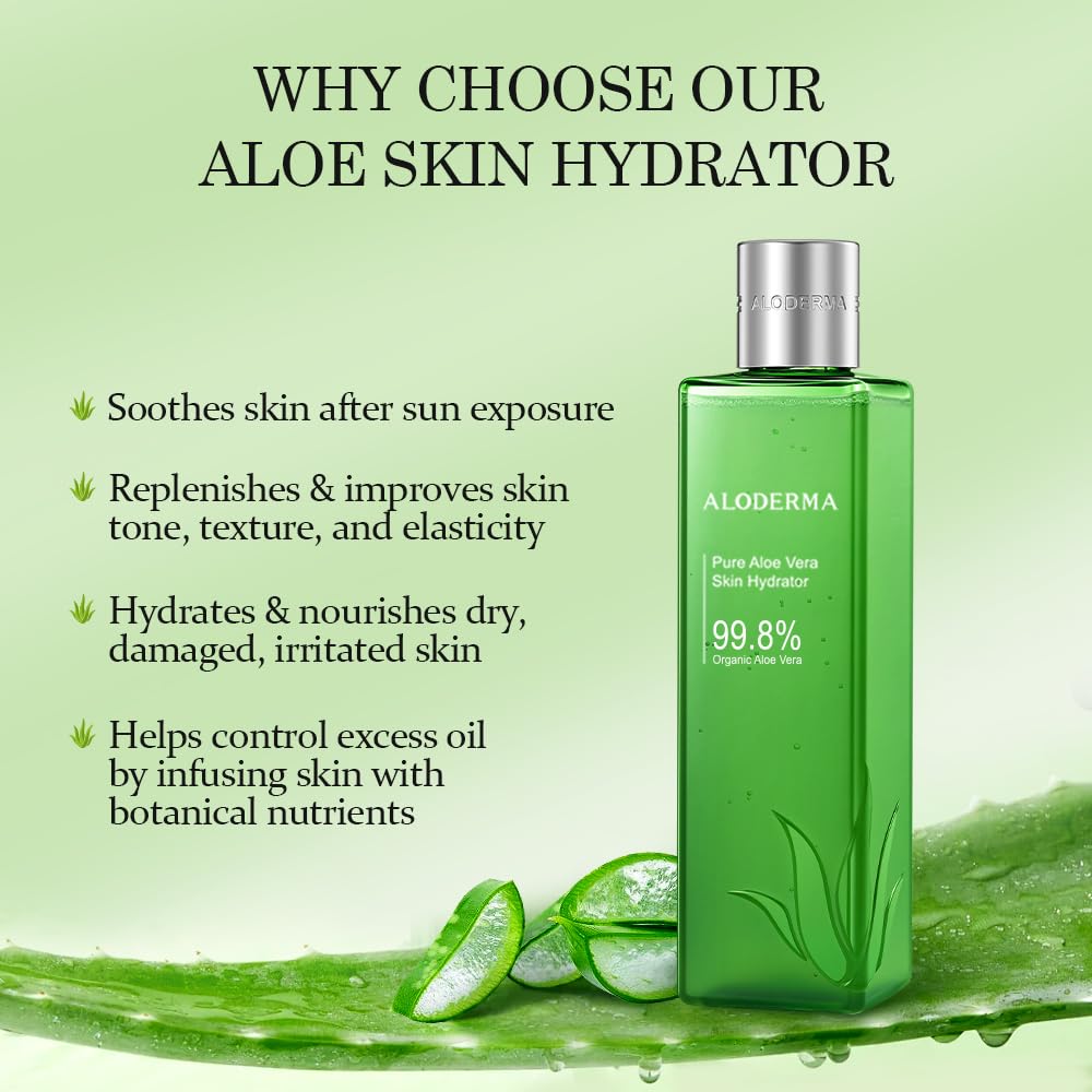Aloderma gel texture close-up highlighting lightweight hydration