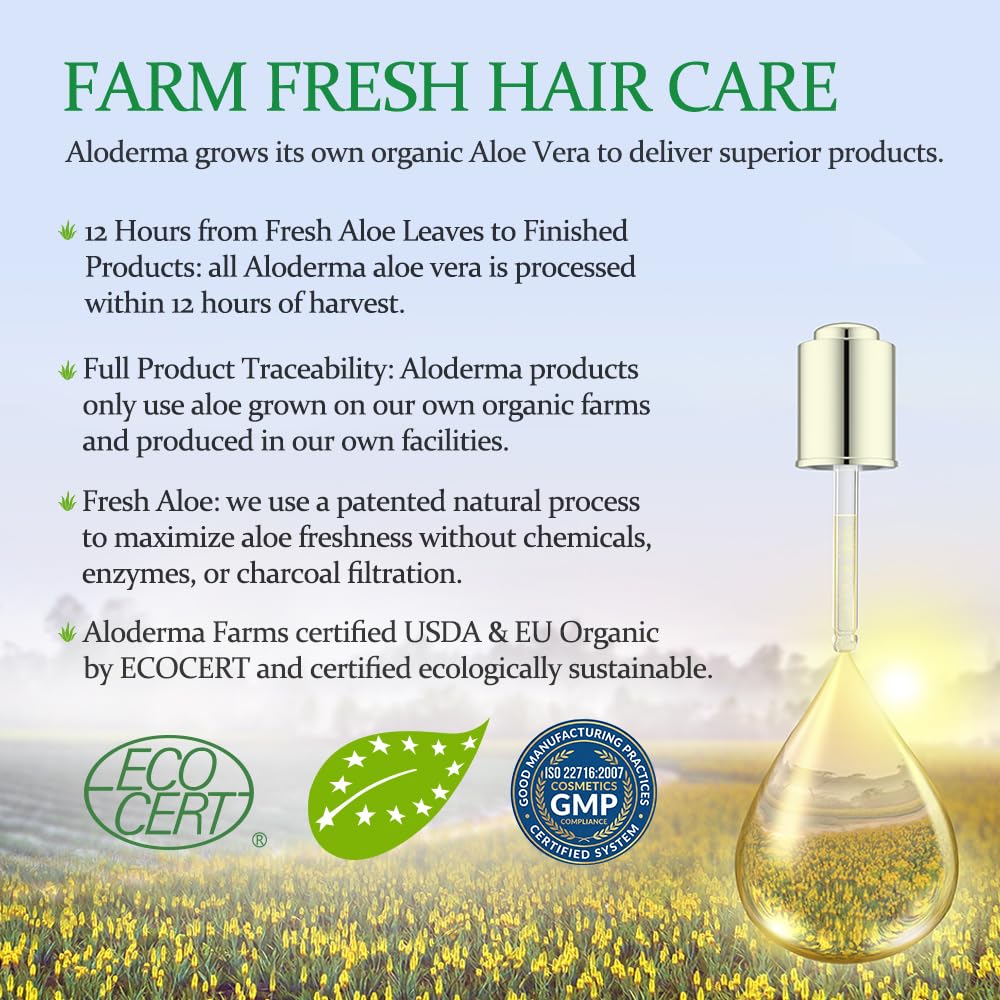 Aloderma conditioner in hand for size and usage reference