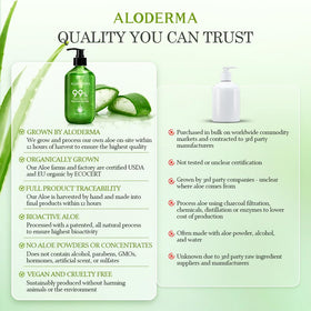 Aloderma aloe fields at harvest highlighting farm-to-face freshness benefit